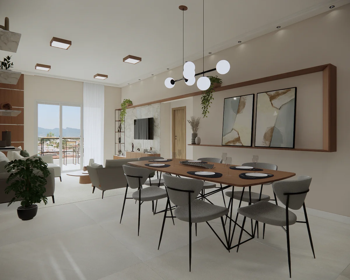 Sala de Jantar Apartamento Lateral Safira